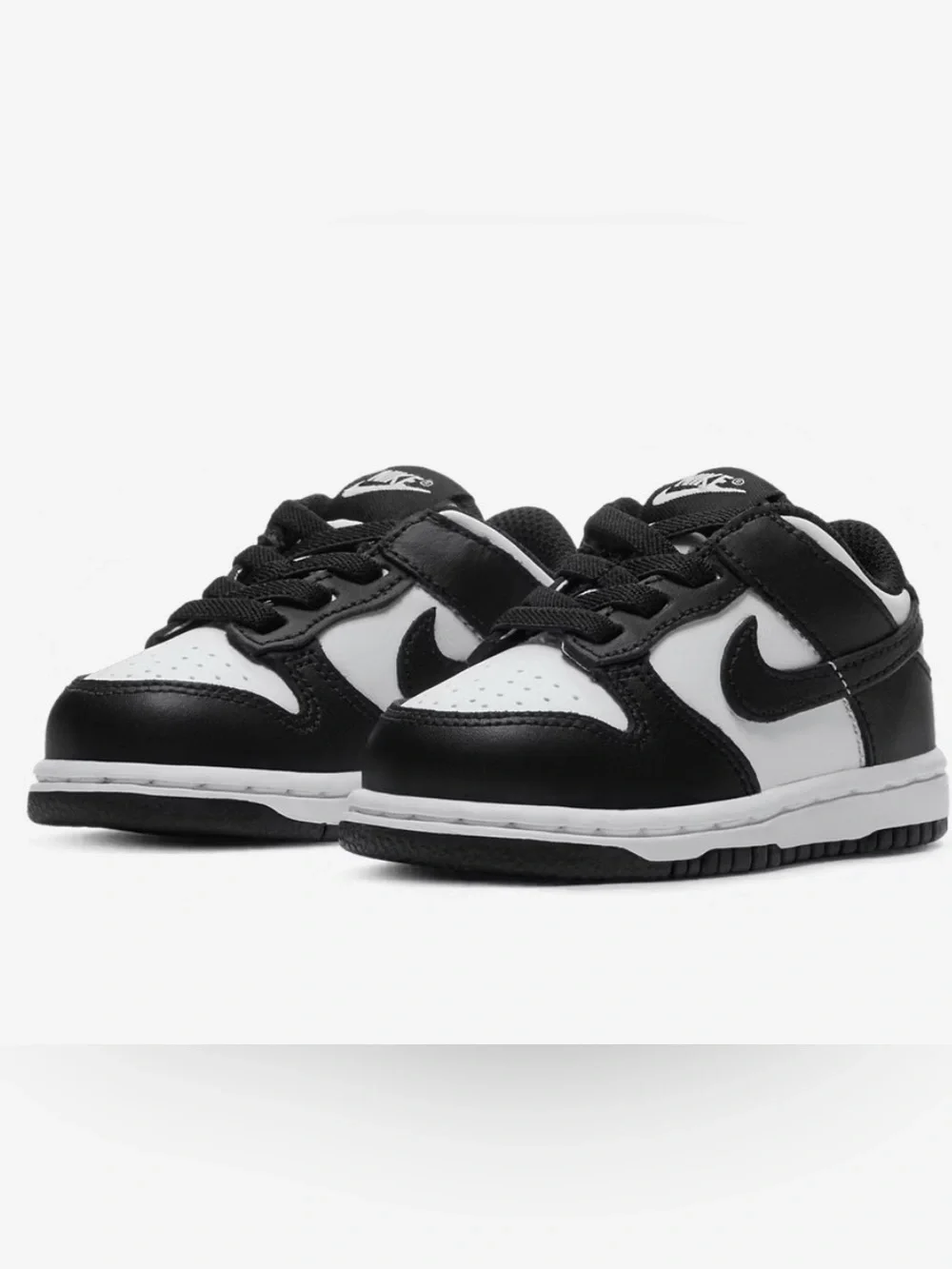 Nike Kids Black and White Low-Top Sneaker with Swoosh